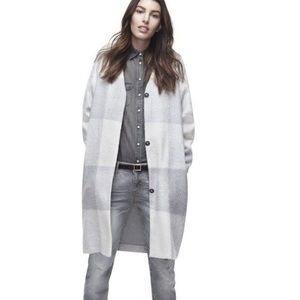 Oversized Checkered Mohair Coat